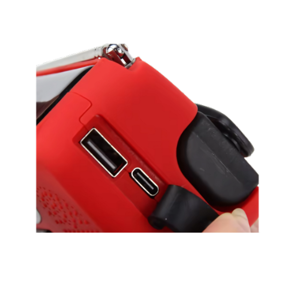 Solcellsradio med Nödlampa – 2000mAh, USB & Vattentålig