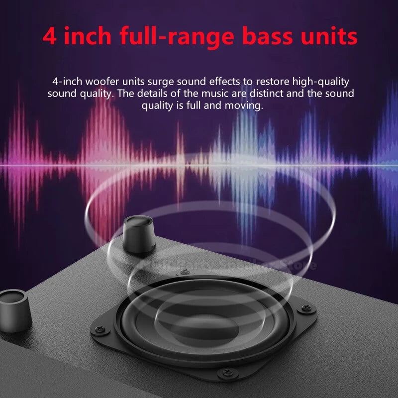 2.1 Trädesign Bluetooth Subwoofer Högtalarsystem – För Mobil, Dator & TV