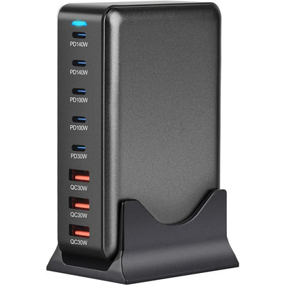 600W GaN Snabbladdare med 8 USB-C | Supersnabb PD3.1 för iPhone, Samsung & Laptop
