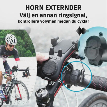 10-i-1 Cykellampa med Mobilhållare & Bluetooth-högtalare